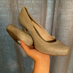Silver glitter shoes